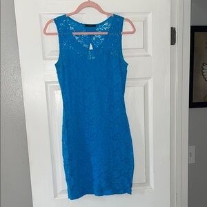 Soprano Vibrant Blue Lace Mini Dress